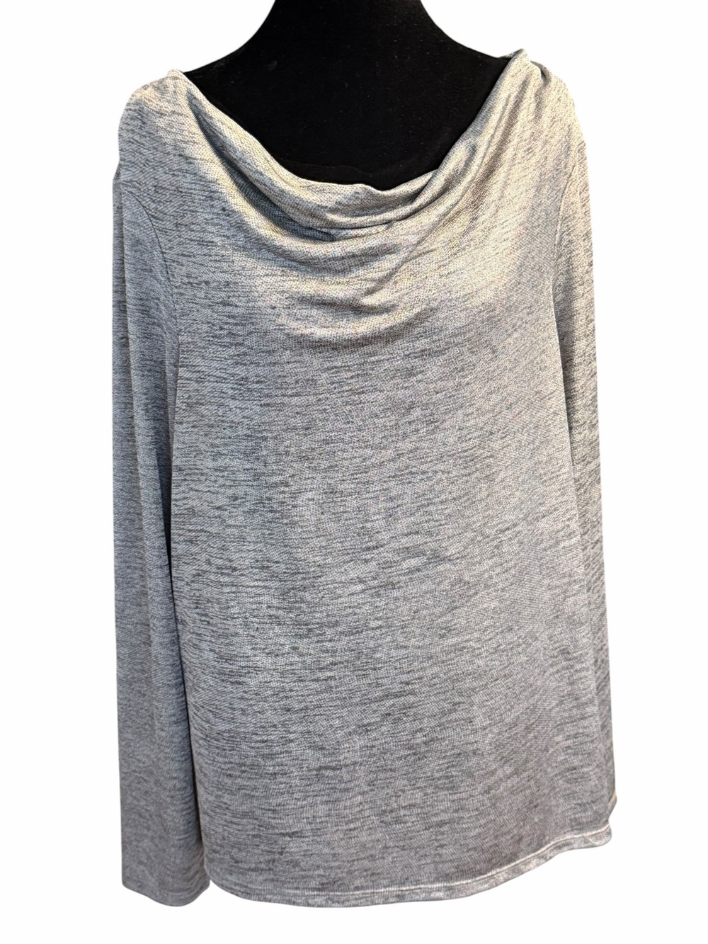 Chico's Gray Long Sleeve Cowl Neck top Size L
